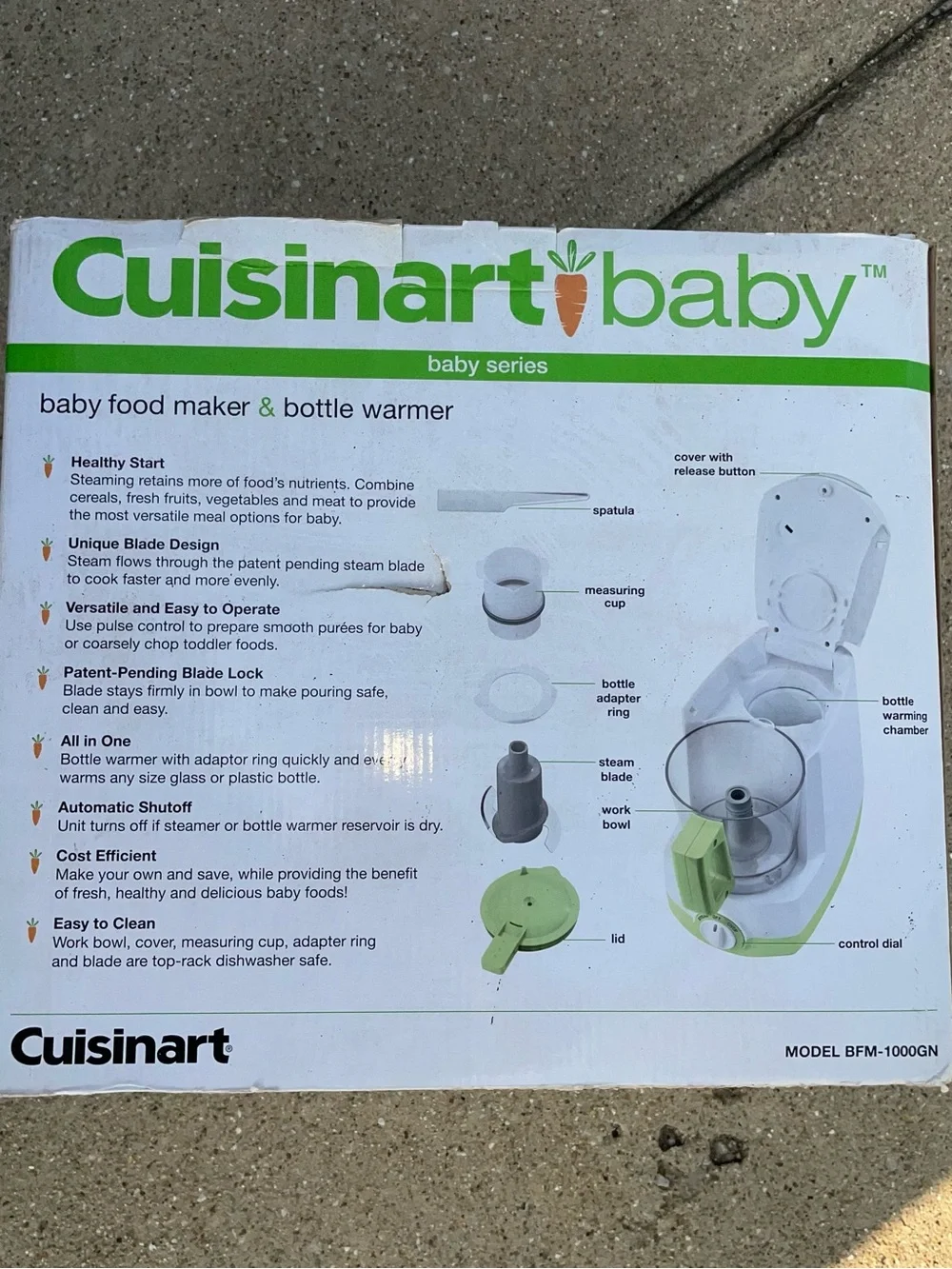Brand new in box Cuisinart Baby Green & White Baby Food Maker and Bottle Warmer